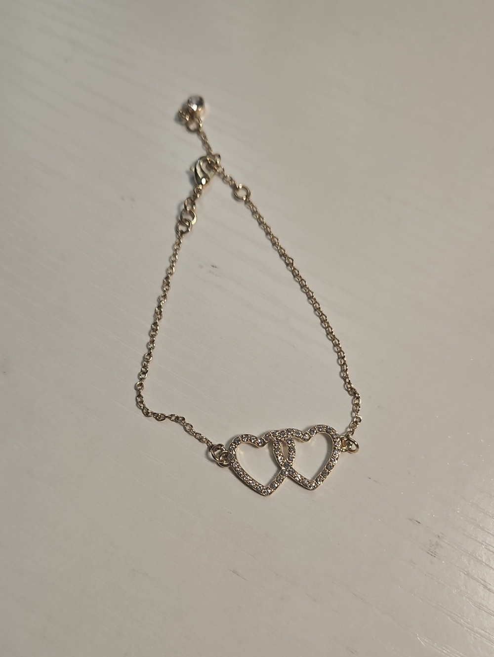 Things Remembered Gold Double Heart Bracelet